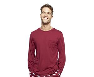 Cyberjammies 6411 Joseph Burgundy Red Cotton Long Sleeve Pyjama Top