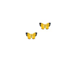 Fable Womens/Ladies Enamelled Butterfly Stud Earrings And Gift Box (Yellow/Green Gift Box) - JW986