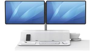 Fellowes Lotus RT Dual Monitor Sit-Stand Desk - White