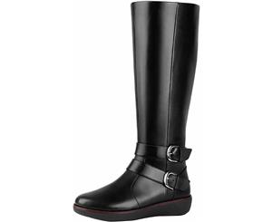 FitFlop&Trade Womens Noemi&Trade Double Buckle Knee-High Boots (Leather)