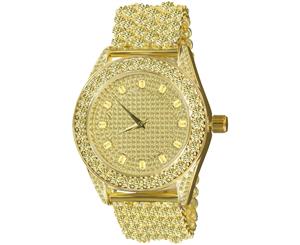 High Quality FULL ICED OUT CZ Watch - gold / gold - Gold