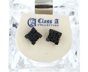 Iced Out Bling Earrings Box - CUBE 8mm black - Black