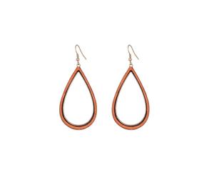 Jewelcity Sunkissed Womens/Ladies Wood Water Drop Earrings (Brown) - JW983