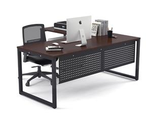 Litewall Evolve - L-Shaped Office Desk Office Furniture [1800L x 1550W] - wenge black modesty