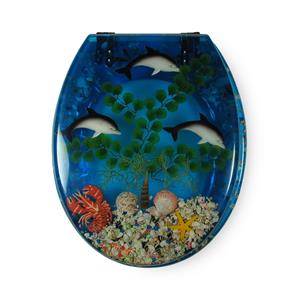 Loo With A View 2 Piece Blue Wash Dolphin Toilet Seat