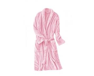 Men's Women's Supersoft Bathrobe Dressing Pink S/M - Pink