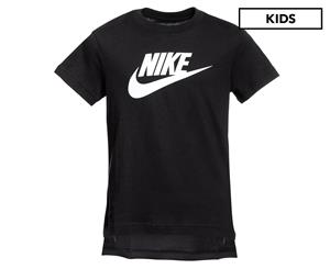 Nike Girls' Sportswear Basic Tee / T-Shirt / Tshirt - Black/White