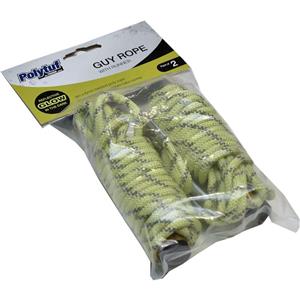Polytuf 3m x 6mm Reflective Glow In The Dark Guy Rope - 2 Pack