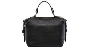Serenade Willow Grip Handle Small Leather Bag - Black