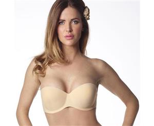 Strapless Backless Invisible Push Up Stick on Bra - Self Adhesive Silicon - Nude