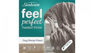 Sunbeam Feel Perfect Heated Throw - Grey