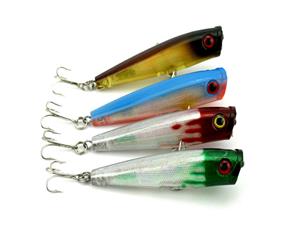 4X 65mm Whiting Popper Topwater Fishing Lures Poppers Pencil Stick Bait Tackle