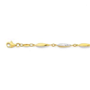 9ct Gold 18.5cm Twist Bead Bracelet