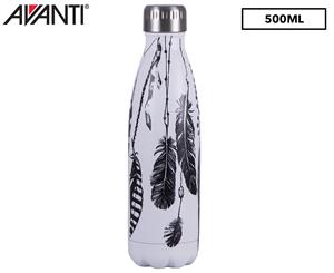 Avanti 500mL Fluid Vacuum Sealed Insulated Drink Bottle - Feathers