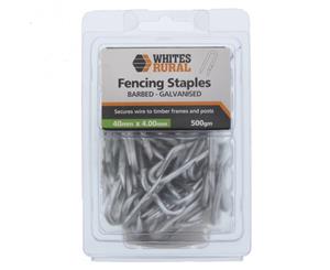 Barbed Staples 40 x 4mm 500g Fence Whites Wires Razor Sharp Galvanised Strong