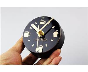 Black and Gold Fridge Magnet Coffee Clock