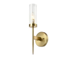 Brass Classic 1-Light Tubular Glass Shade Wall Light Vanity Mirror Side Indoor Decoration E14