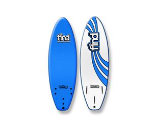 FIND 5ƌ'' Tuffrap Soft Surfboard Thruster NEON BLUE - 3 Fin - Blue