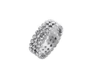 Fable Womens/Ladies Diamante Band Ring (Silver) - JW823