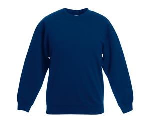 Fruit Of The Loom Childrens Unisex Set In Sleeve Sweatshirt (Navy) - BC1366