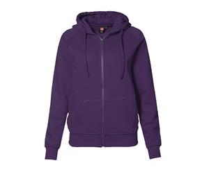 Id Womens/Ladies Full Zip Hooded Regular Fitting Sweatshirt / Hoodie (Purple) - ID125