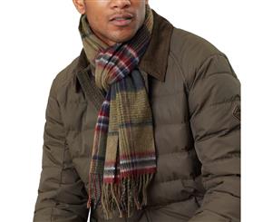 Joules Mens Tytherton Wool Super Soft Winter Scarf - Green Check