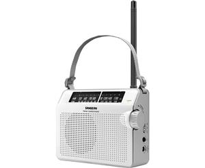 PRD6W SANGEAN Compact AM/FM Analogue Radio White Ac/DC Portable Sangean Excellent Reception and Sound Reproduction COMPACT AM/FM ANALOGUE RADIO