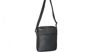 Pierre Cardin Cross-Body Leather Ipad Bag - Black
