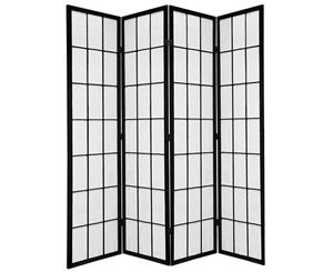 Shoji Room Divider Screen Black 4 Panel
