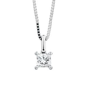 Solitaire Pendant with a 1/2 Carat Diamond in 18ct White Gold
