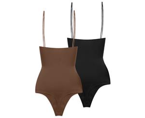 Ultimate Stay Up Thong Set - Chocolate and Black