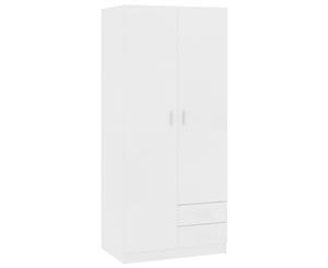 Wardrobe White Chipboard Clothes Hanger Home Closet Organiser Cabinet