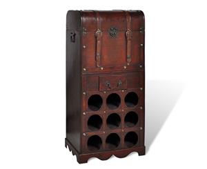 Wooden Wine Rack for 9 Bottles with Storage Organiser Stand Cabinet