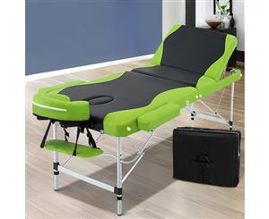 Zenses Aluminium Portable Massage Table 3 Fold Beauty Therapy Bed Waxing 75cm