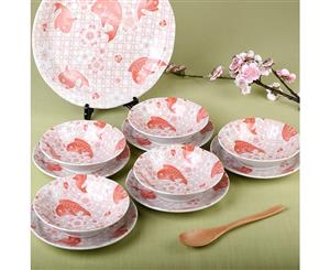 11 Piece Ceramic 19cm Snapper Dinner Plate Bowl Set Dining Home Dinnerware Japan