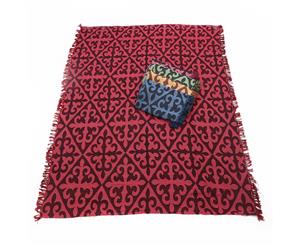 1pce Red Chevron Design Throw Rug / Table Cloth / Picnic / Camping Blanket 180x200cm - Red