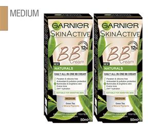 2 x Garnier SkinActive BB Cream 50mL - Medium