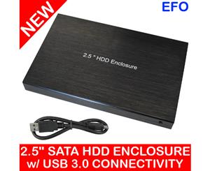 2.5" Portable Hdd Hard Disk Drive Enclosure Usb 3.0 Sata Metal Case Caddy Black