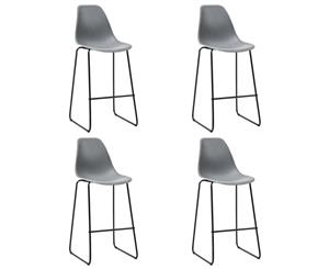 4x Bar Chairs Grey Plastic Counter Height Dining Stool Kitchen Seat