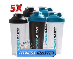 5x Multi 700ml GYM Protein Supplement Drink Blender Mixer Shaker Shake Ball Bottle