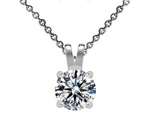.925 Sterling Silver 2 Carat Pendant-Silver/Clear