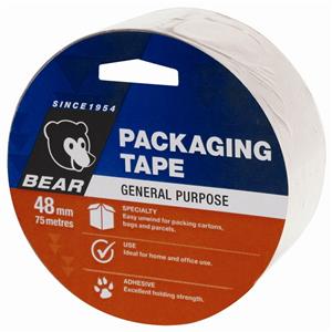 Bear 48mm x 75m Clear Polypropylene Packaging Tape