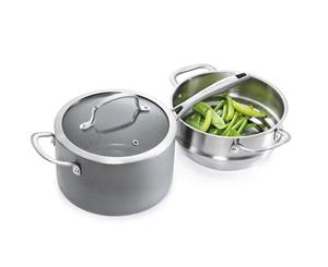 Cuisinepro Swiss+Tec Ceramic and Stainless Steel Steamer Set 20cm