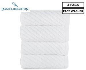 Daniel Brighton Zero Twist Face Washer 4-Pack - White