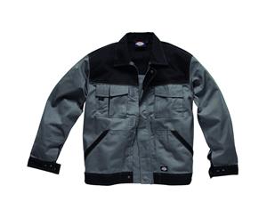 Dickies Mens Industry Two Tone Polycotton Workwear Jacket - Grey / Black