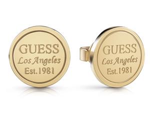 GUESS Logo Coin Stud Earrings - Gold