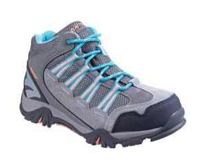 Hi Tec Boys & G Forza Mid Lace Up Waterproof Outdoor Walking Boots - Cool Grey/Blue/Papaya Punch