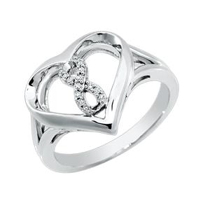Infinitas Ring with Diamonds in Sterling Silver