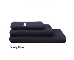 Logan & Mason Queen Size Pillowcase Pair 54 x 80cm - Navy Blue