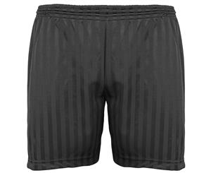 Maddins Kids Unisex Shadow Stripe Sports Shorts (Black) - RW850